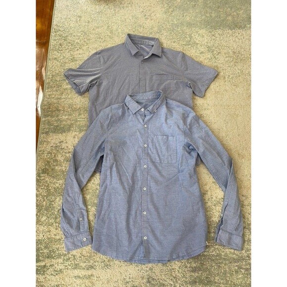 READ! - SET (2) Lululemon Live In Practice Shirt Size Medium Long Short Sleeve - Picture 1 of 11